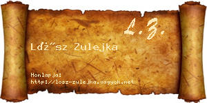Lősz Zulejka névjegykártya